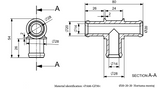 Schlauchverbinder T-Stück / Interne Bauteile: JN35721911 / OEM Bauteilnummer: N.907.606.01 20x20x20 (dient nur zum Vergleich) / Verwendung: EPDM Schlauch